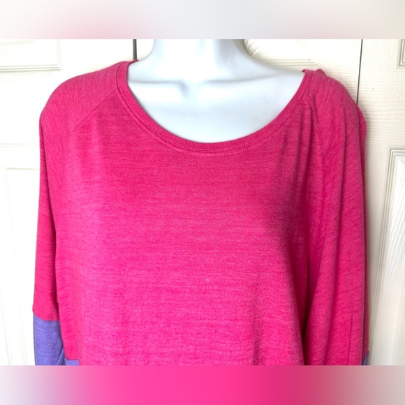 C&C CALIFORNIA Colorblock Sweatshirt Top Shirt Blouse Pink Purple Oversized Knit - Picture 2 of 9